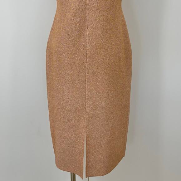 St. John Lurex Pique Sleveless Midi Knit Sheath Dress in Blossom Pink M *READ - Picture 11 of 14